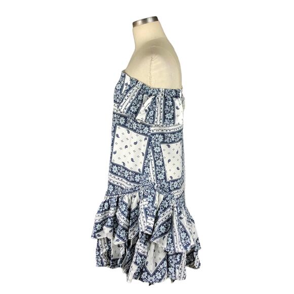 CINQ A SEPT Minella Off Shoulder Paisley Bandana Print Ruffle Dress Size 2 - Picture 2 of 7